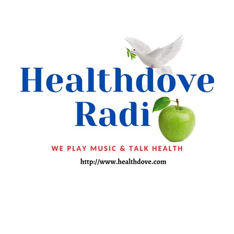 A white bird flying over an apple with the words healthdove radii written underneath.