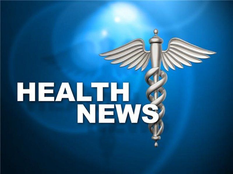 Health News graphic with a winged medical staff on a blue background